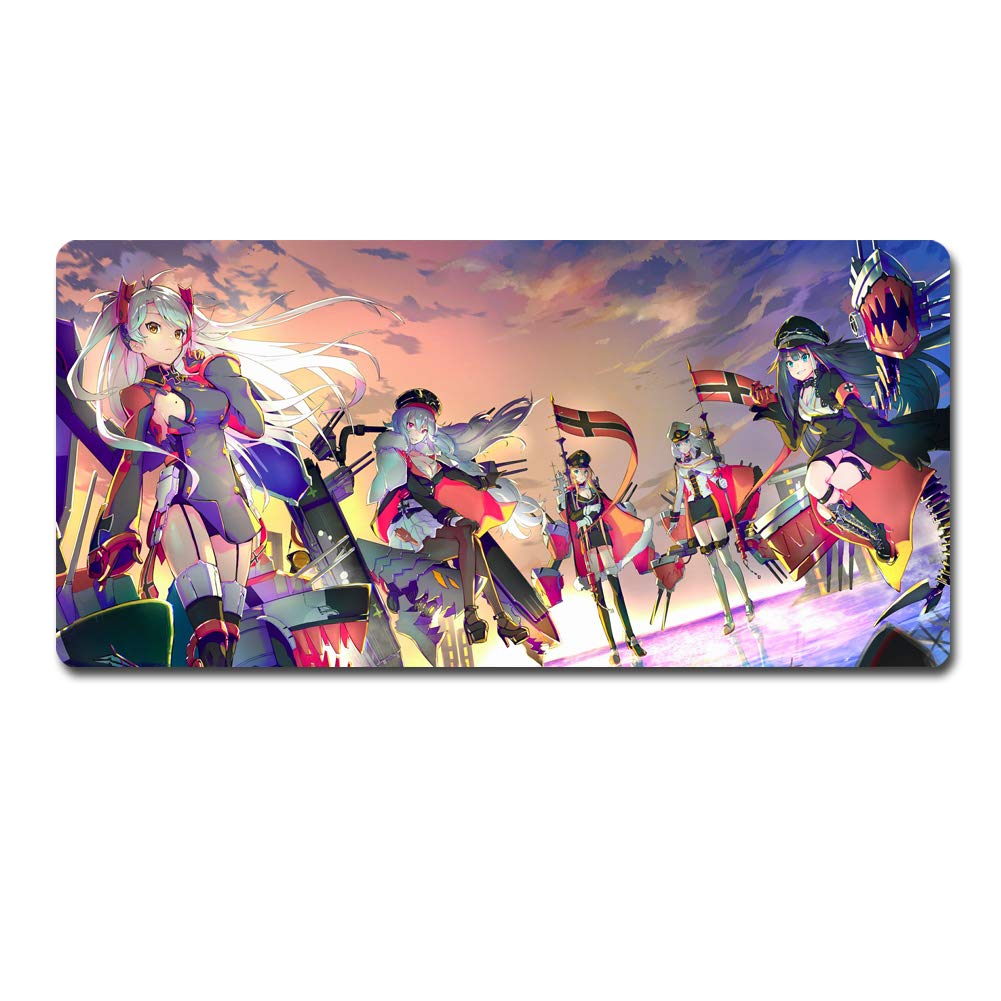 Azur Lane Anime Mouse Pad - Bismarck Deutschland GRAF Zeppelin Prinz Eugen Tirpitz Design - Large Gaming Mouse Mat (60x35cm) - XXL Desk Mat for Computer, Keyboard & Gaming Setup - Perfect for PC Gamers & Anime Fans