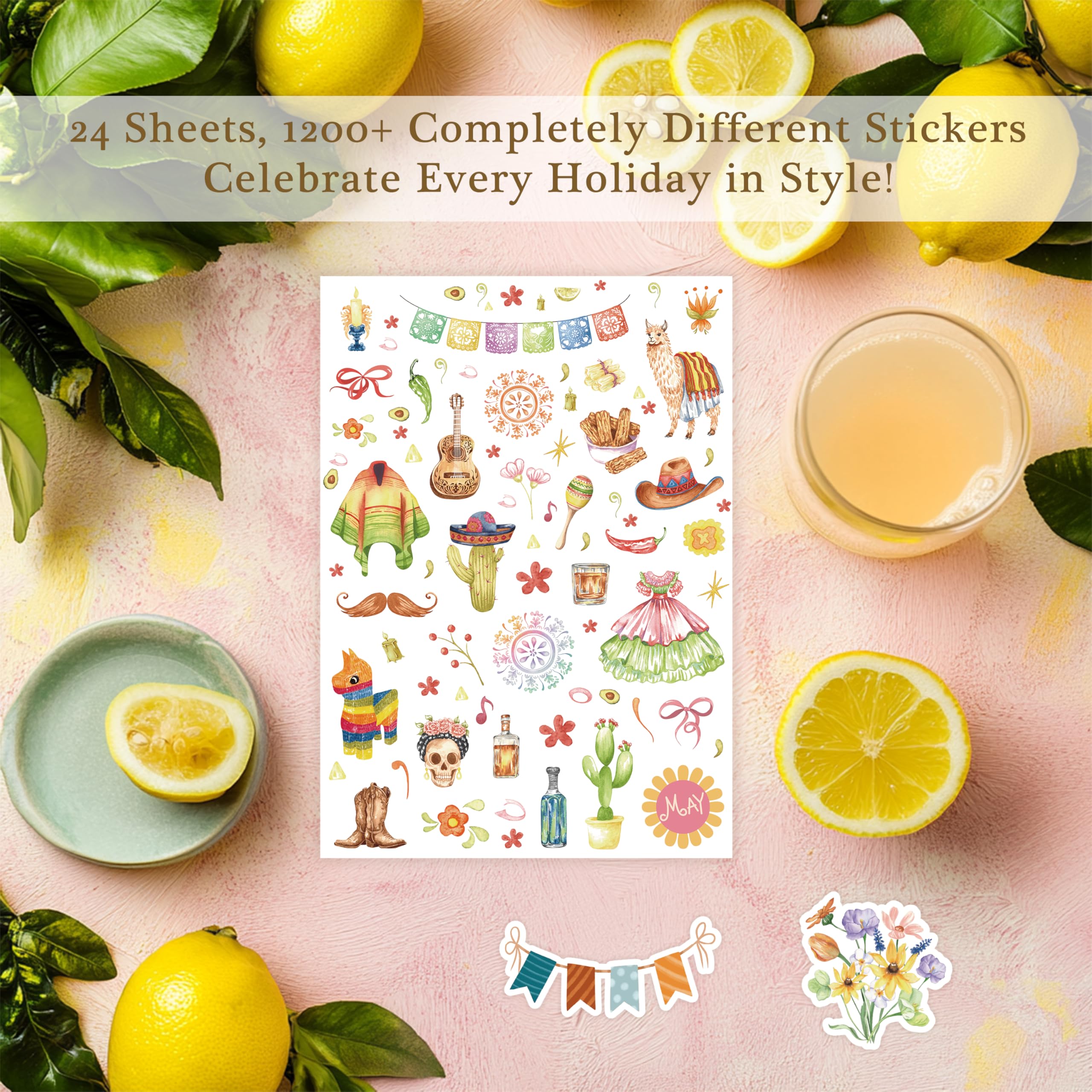 Premium Planner Stickers Set - 24 Pages, 1000+ Unique Stickers for Women (Monthly, Daily, Holiday) - Perfect for Scrapbooking, Bullet Journaling & Calendar Planning - No Duplicate Stickers for Creative Organization & DIY Projects