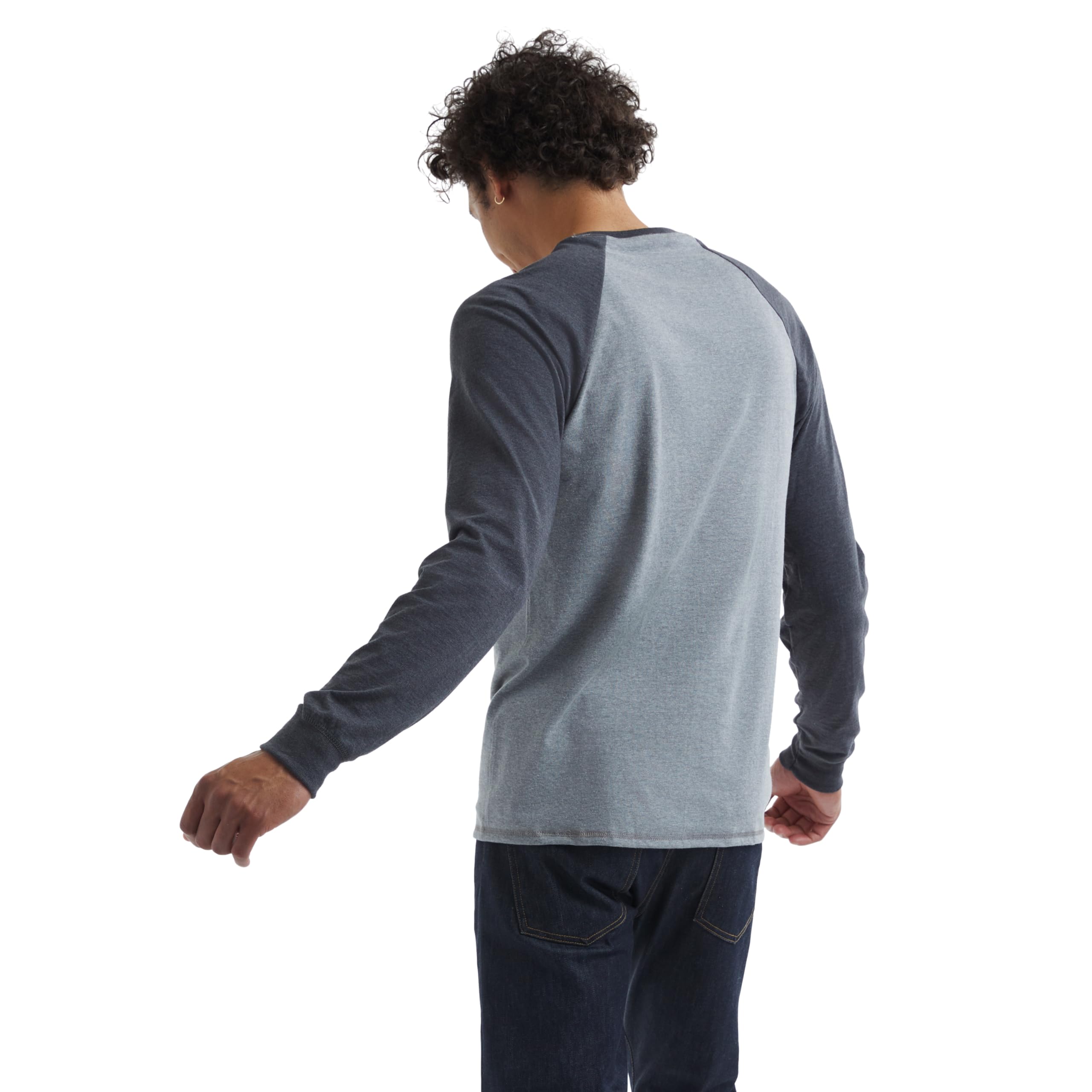 Hanes Men's Beefy-T Long Sleeve Cotton Henley Shirt - Soft Comfortable Casual Wear for Everyday, Work & Outdoor Activities