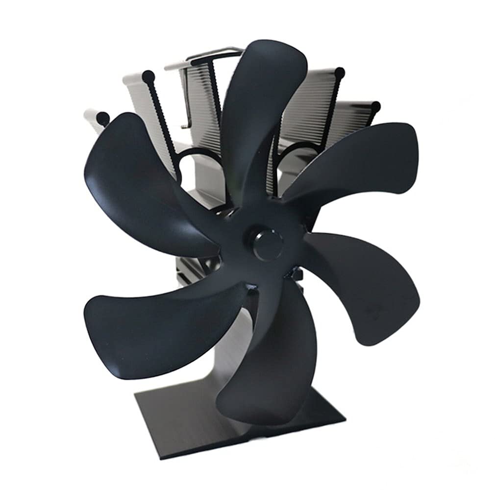 Eco-Friendly Heat Powered Wood Stove Fan - 6 Blade Fireplace Fan for Efficient Heat Distribution | Quiet Log Burner Fan for Home Heating | Perfect for Fireplace, Cabin & Winter Warmth