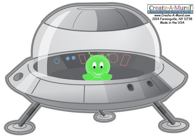 UFO Wall Decal - Space-Themed Vinyl Stickers for Kids Room & Nursery Decor - Perfect for Bedroom, Playroom, and Classroom Wall Art
