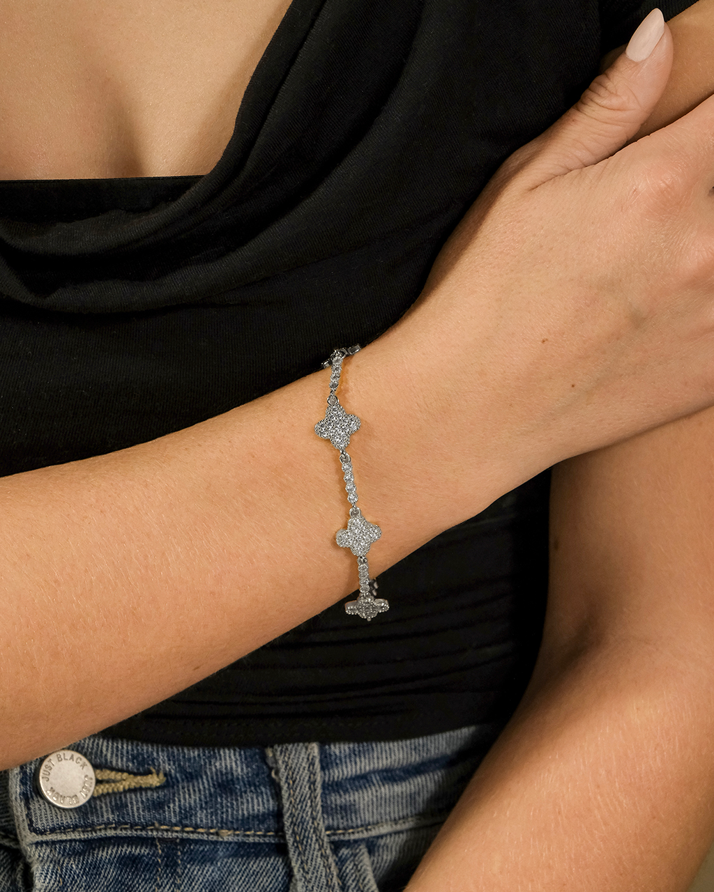 Laurel CZ Link Bracelet for Women - Elegant Cubic Zirconia Tennis Bracelet, Dainty Gold/Silver Chain Jewelry Gift for Her - Perfect for Weddings, Parties & Everyday Wear