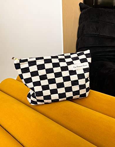 Checkered Dark Navy & White