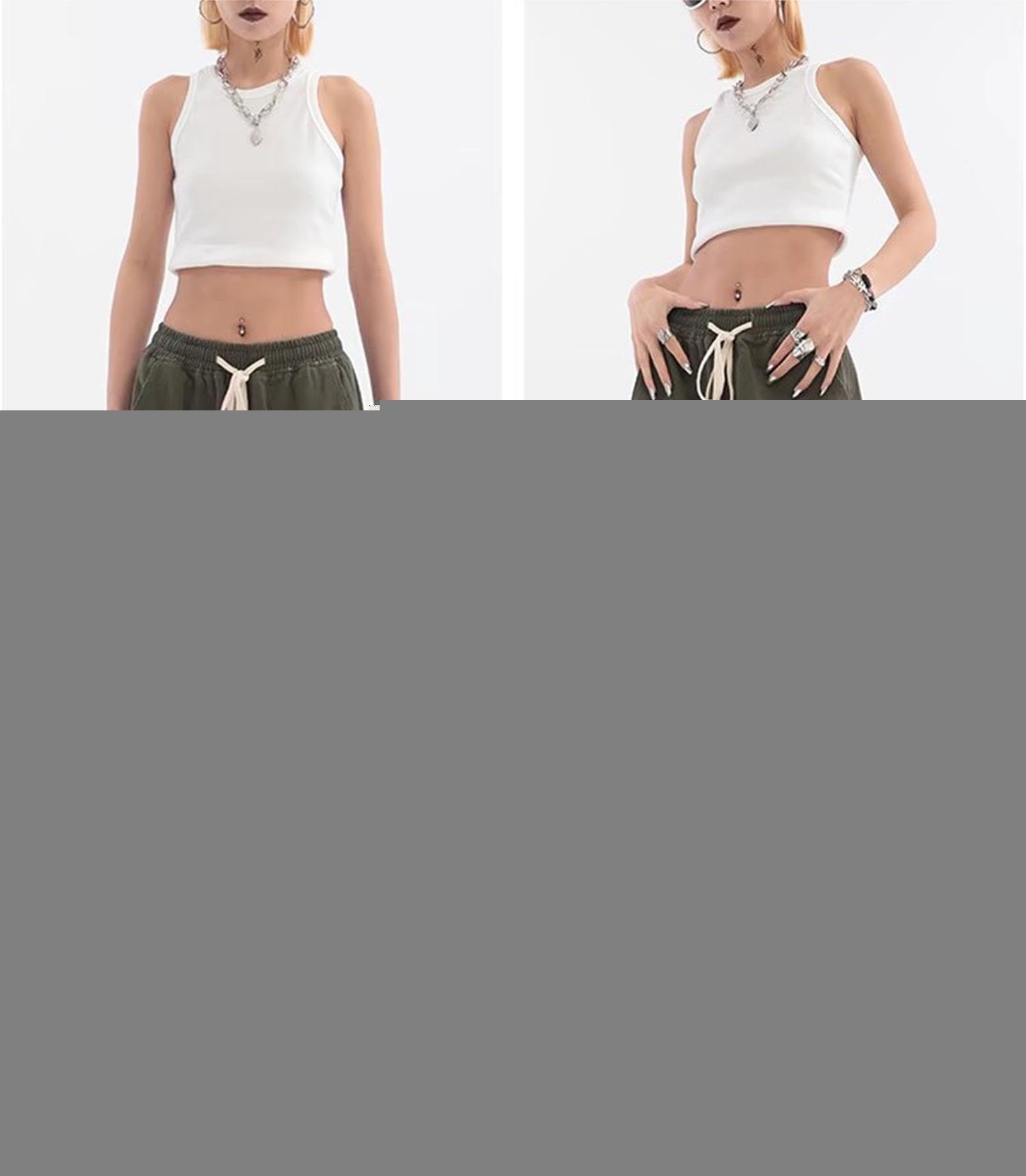 uSecee Women's Cargo Pants - Y2K Baggy Joggers with Drawstring Waist, Multi-Pocket Loose Sweatpants for Casual Wear, Street Fashion & Outdoor Activities