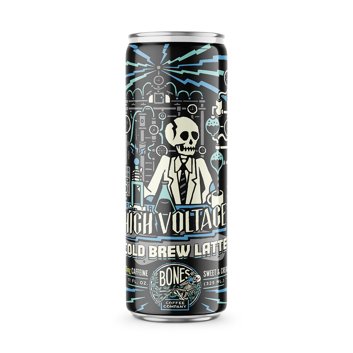 Premium High Voltage Cold Brew Latte - Single Can (12oz) | Energy Boosting Coffee Drink for Workouts, Study & Morning Boost | Smooth & Bold Flavor | Convenient Ready-to-Drink Caffeine Pick-Me-Up