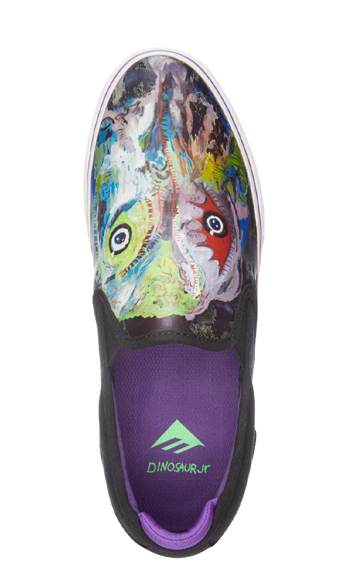 Emerica Wino G6 X Dinosaur Jr Slip-On Skate Shoes for Men - Black/Purple | Comfortable & Durable Sneakers for Skateboarding & Casual Wear