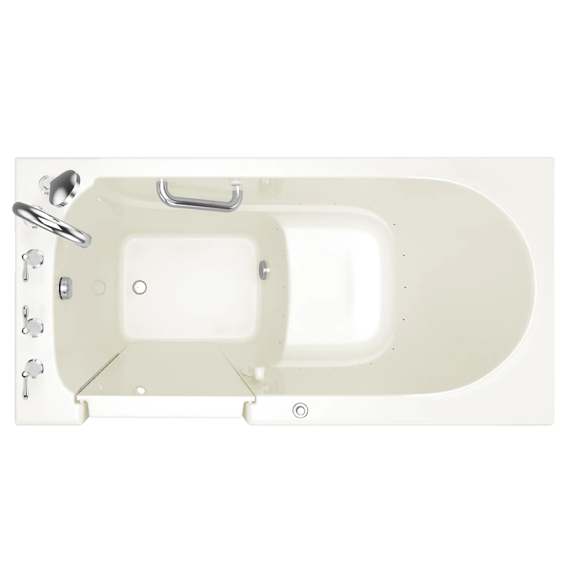 30x60 Inch Gelcoat Walk-In Bathtub with Air Spa System - Left Hand Door & Drain - Perfect for Elderly & Mobility Impaired Users