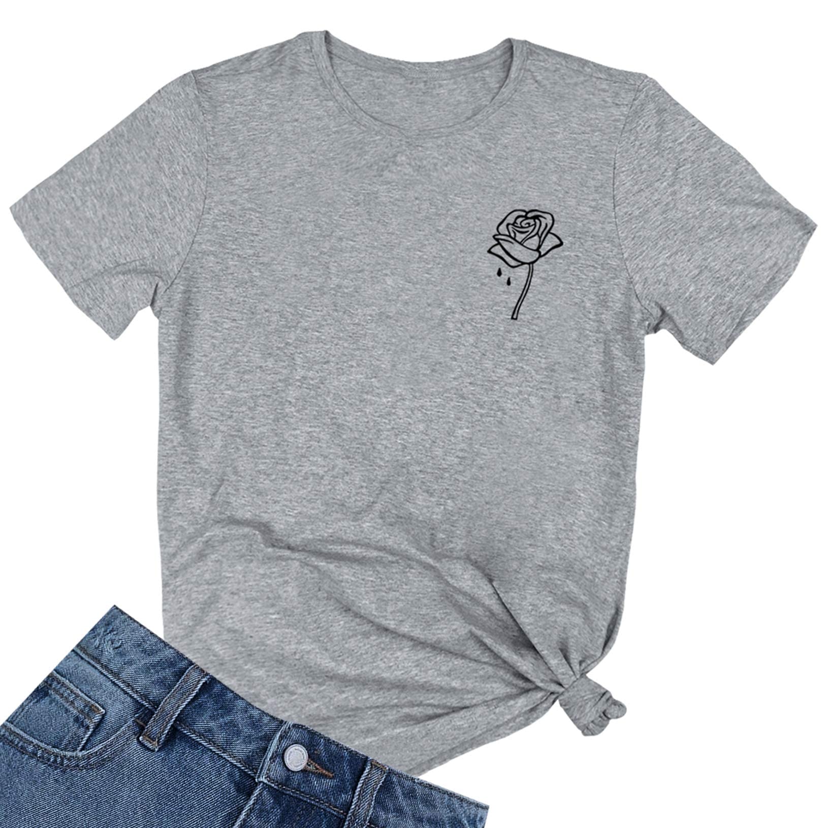 BLACKOO Women's Cute Graphic T-Shirt - Stylish Junior Tops for Casual Wear, Outfits & Everyday Fashion