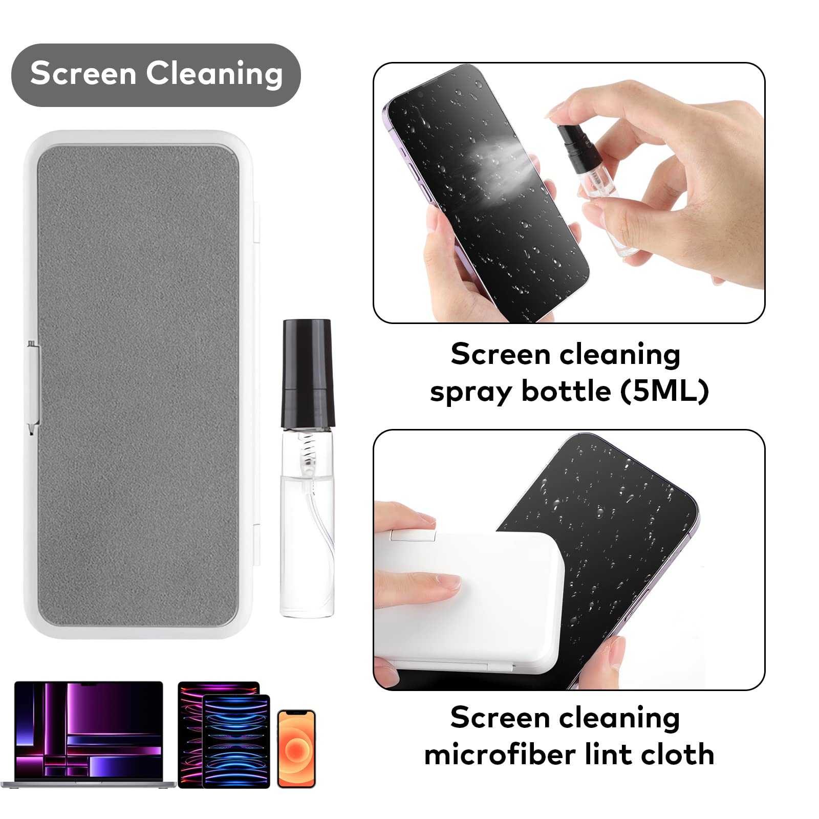 18 in 1 Laptop Cleaning Kit - Keyboard Cleaner, Electronic Cleaner Kit with 5ml Cleaning Liquid for AirPods, Laptop, Phone, Computer & Screen | Perfect for Office, Home & Travel Use