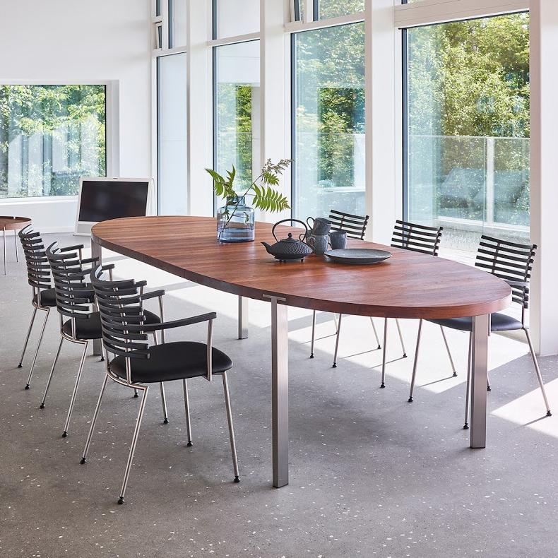 GM2100 Oval Extension Table - Expandable Dining Table for 6-8 People, Perfect for Family Gatherings & Dinner Parties