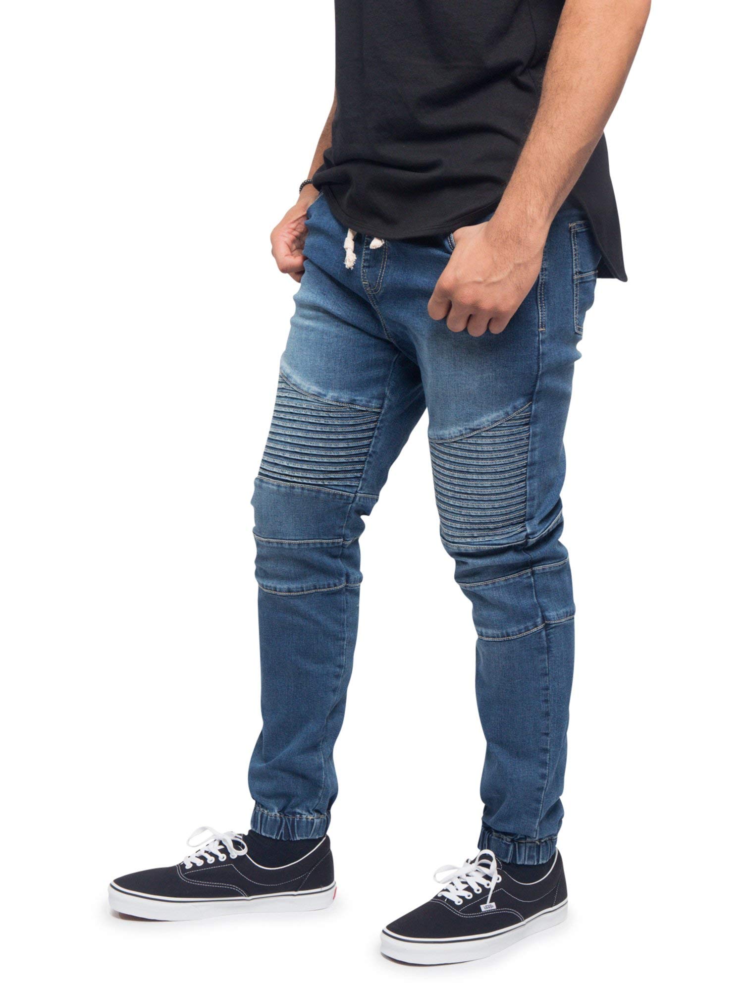Men's Drop Crotch Joggers - Stretch Denim Jean Pants for Casual Wear & Street Style | Comfortable Lounge Pants for Men | Perfect for Gym, Running, and Everyday Outfits