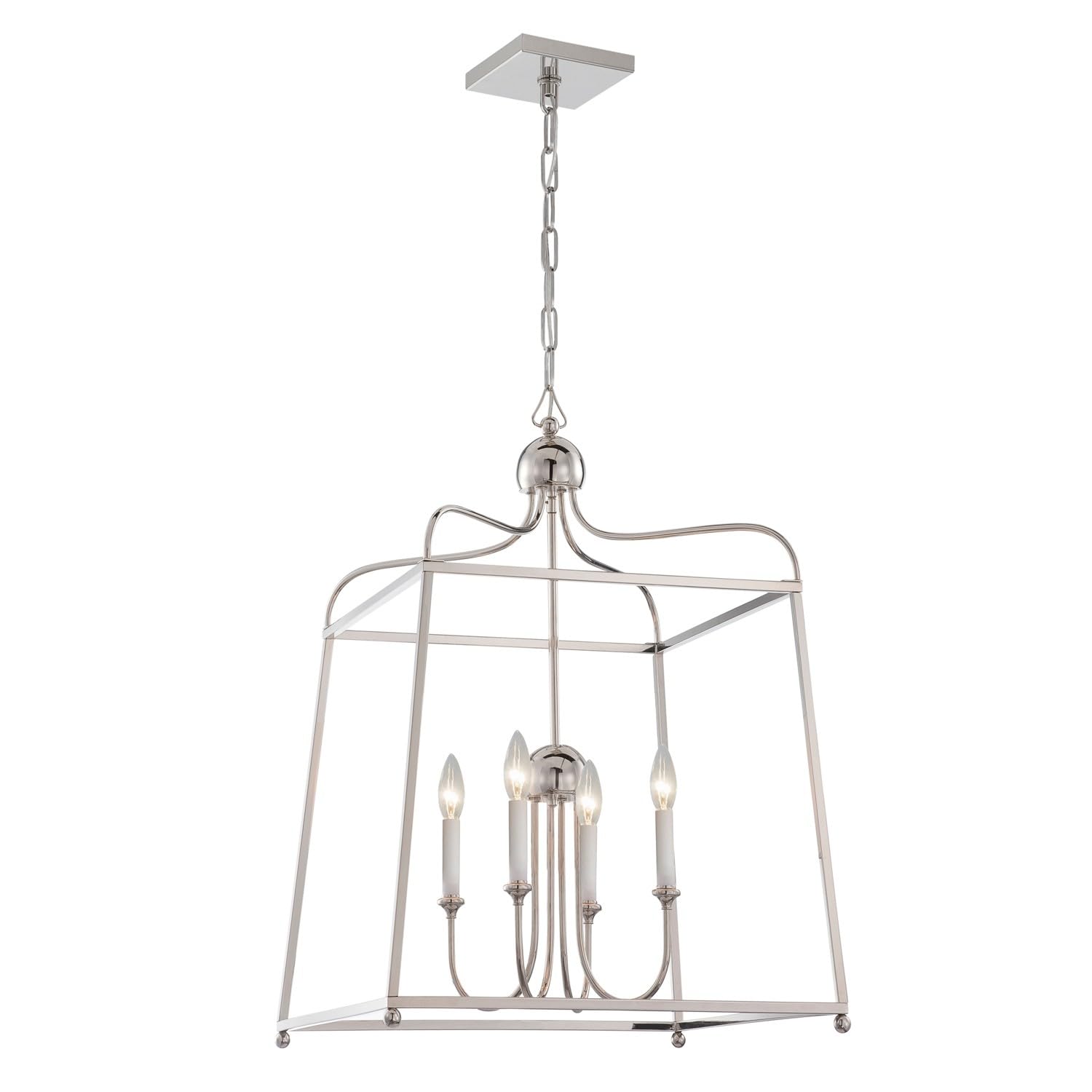 Libby Langdon for Crystorama Sylvan 4-Light Polished Nickel Chandelier - Modern Crystal Ceiling Light Fixture for Dining Room, Living Room & Bedroom Decor