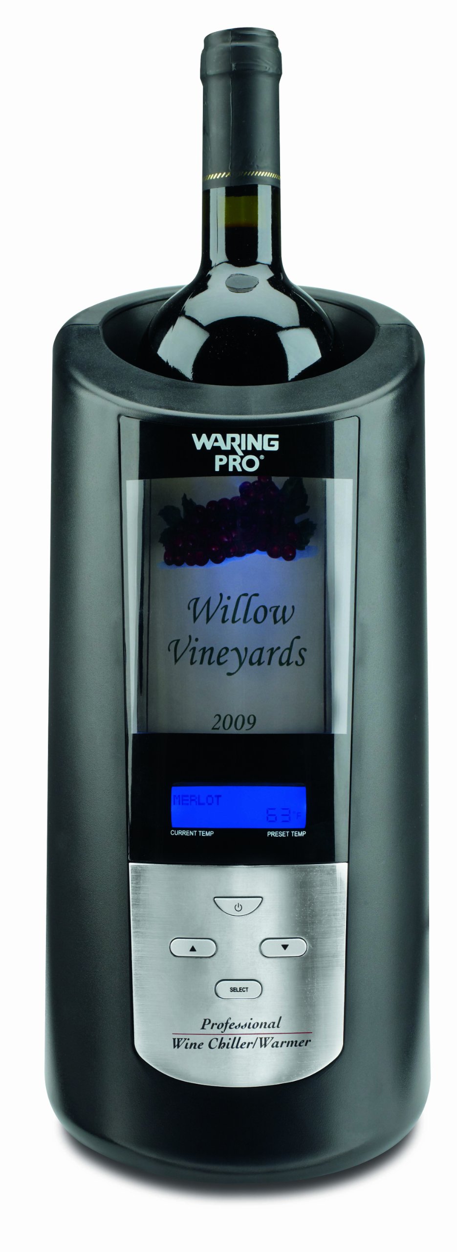 Waring Pro RPC175WS Stainless Steel Wine Chiller & Warmer - Black | Dual Temperature Control for Red & White Wine | Perfect for Home Bars, Parties & Restaurants