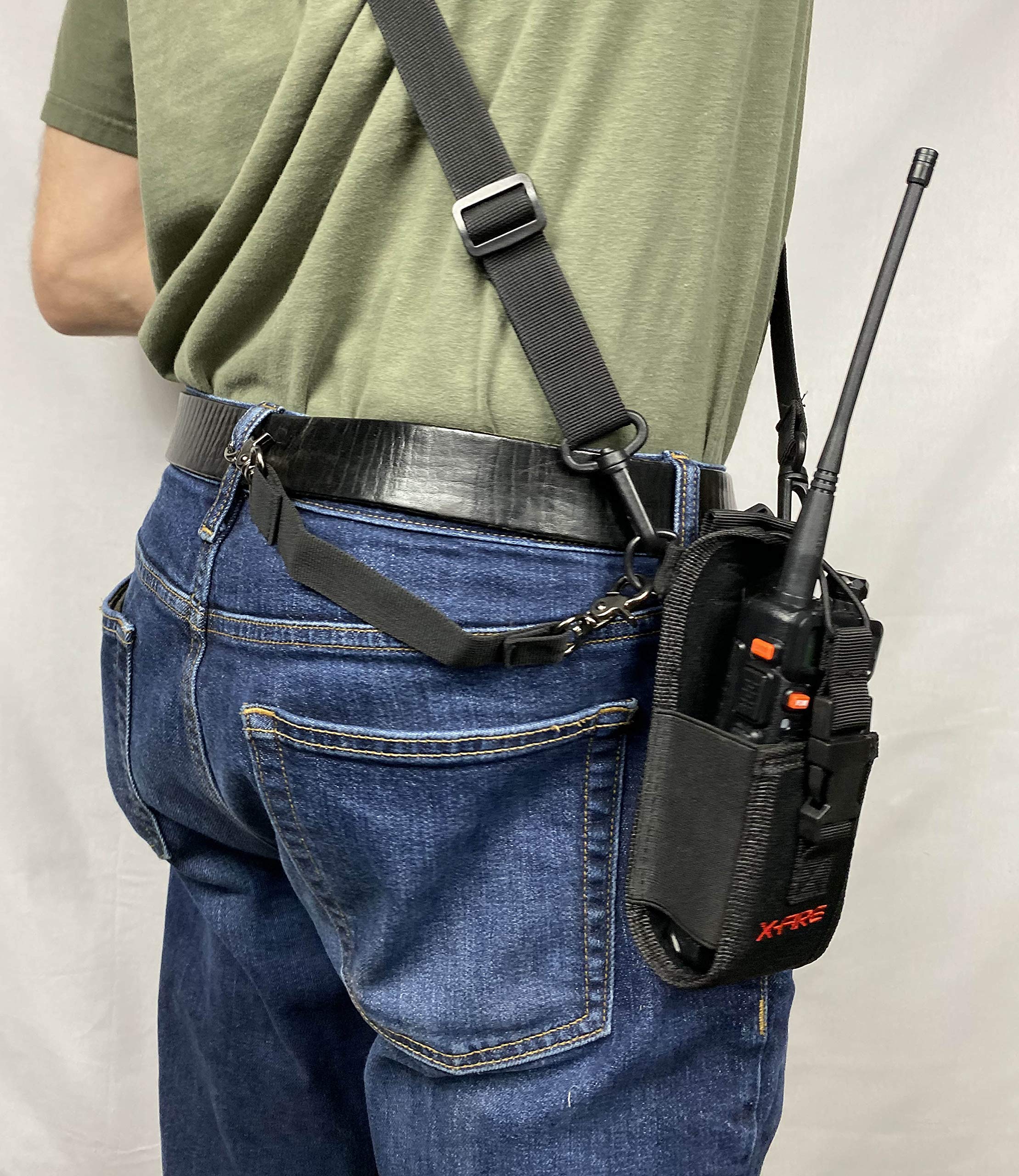 X-FIRE® Washable Firefighter EMS Radio Strap - Portable Shoulder/Duty Belt Holder with Anti-Sway Strap for First Responders & Emergency Personnel | Perfect for Firefighting, EMS, Police & Tactical Operations