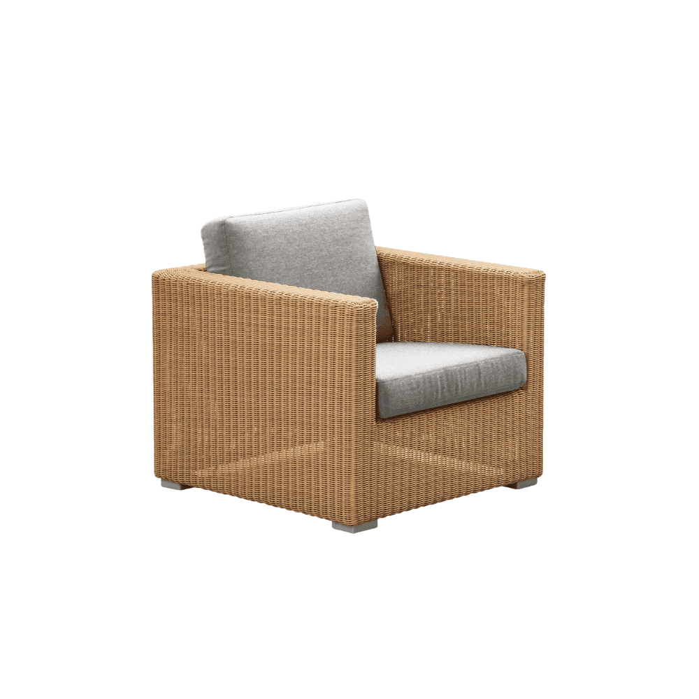 Chester Lounge Weave Coastal Outdoor Chair - Waterproof Wicker Patio Furniture for Poolside, Beach, Garden & Backyard Relaxation