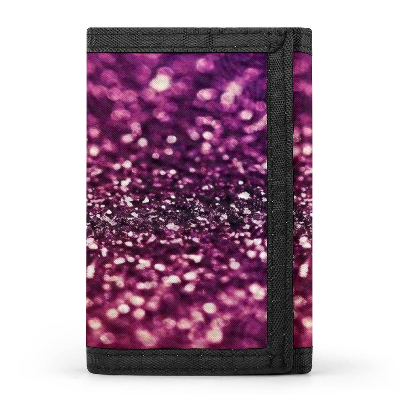 Sparkle Glitter Tri-Fold Wallet for Women - 8 Credit Card Slots & Clear ID Window - Stylish Fashion Purse for Everyday Use, Travel & Shopping