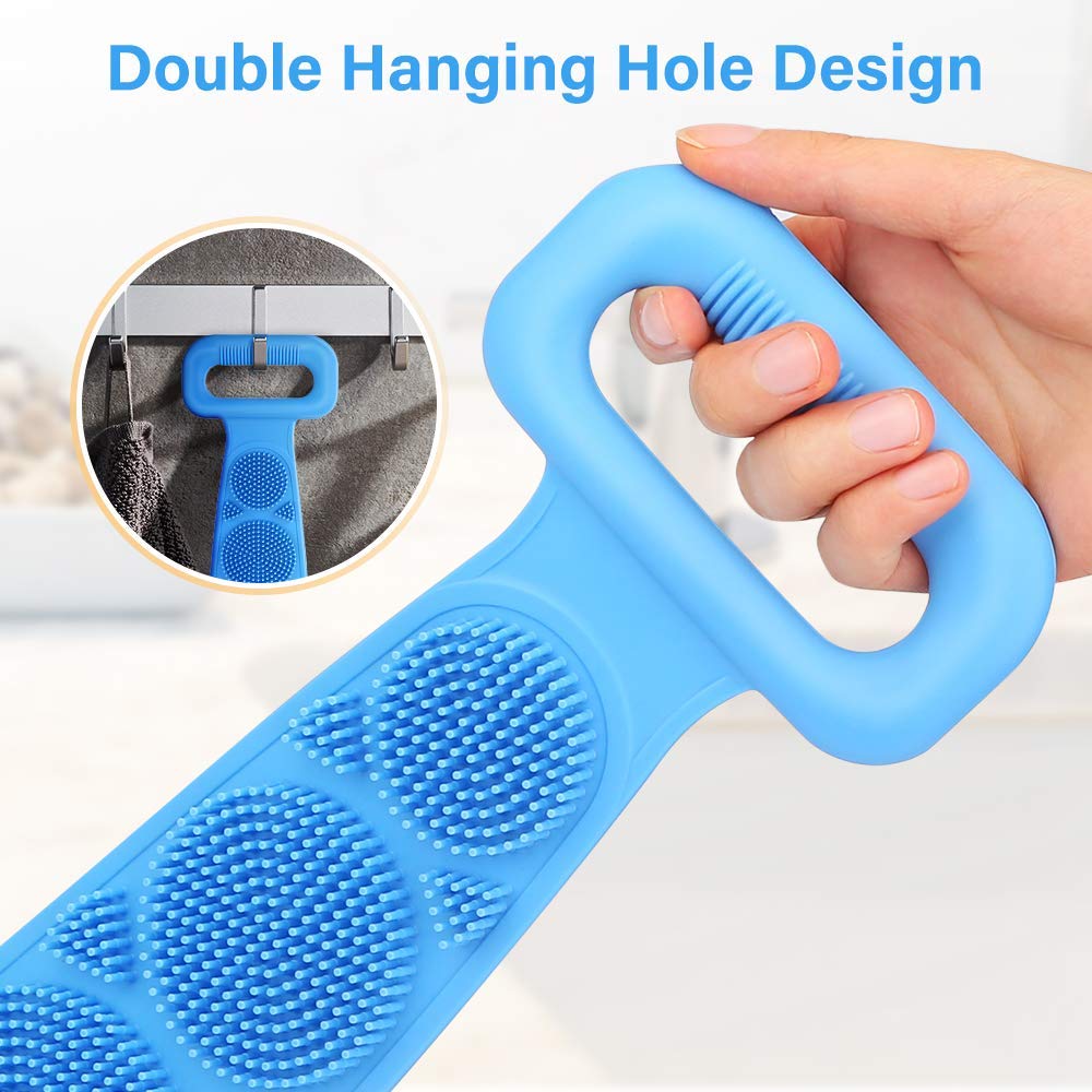 DD Retails Silicone Body Scrubber & Double-Sided Bath Brush - Exfoliating Shower Brush for Smooth Skin - Multi-Colored (1 Pack) - Perfect for Spa, Home Use & Gift Ideas