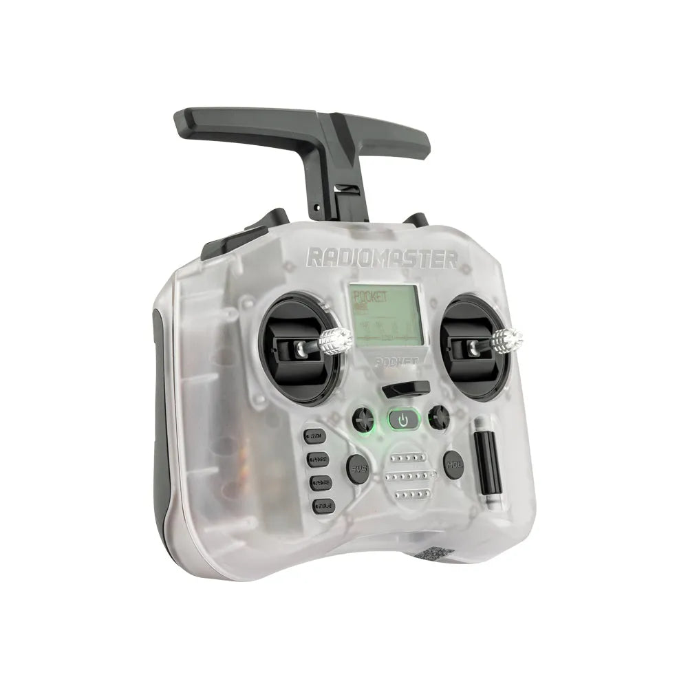 RadioMaster Pocket 2.4GHz 16CH ELRS/CC2500 Hall Gimbals FPV Racing Drone Controller with EdgeTX System & LED Lights - Perfect for FPV Racing, Freestyle Flying, and DIY Drone Projects