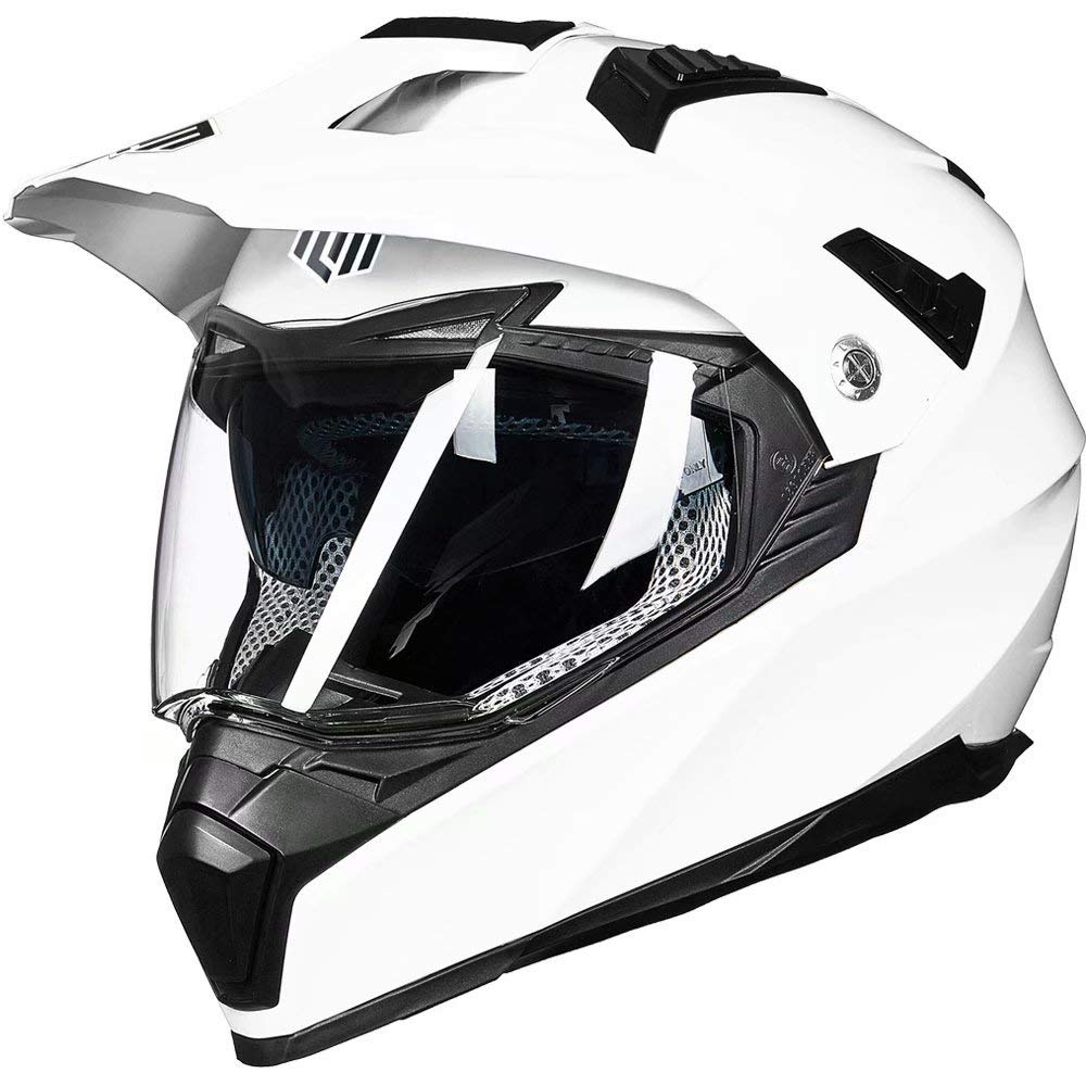 ILM Off Road Motorcycle Helmet - DOT Certified Dual Sport Full Face Helmet with Sun Visor for Dirt Bike, ATV & Motocross - Model 606V - Perfect for Trail Riding, Adventure Touring & Off-Road Racing
