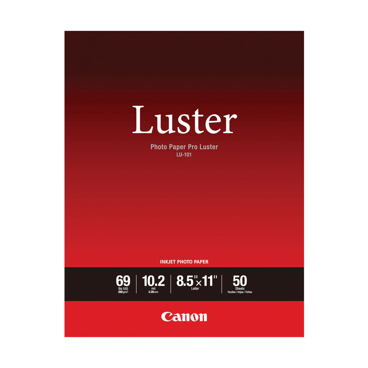 Canon LU 101 Professional Photo Paper - 8.5x11 Inches, Luster Finish, 50 Sheets Pack | Ideal for High-Quality Photo Printing, Scrapbooking & Art Projects