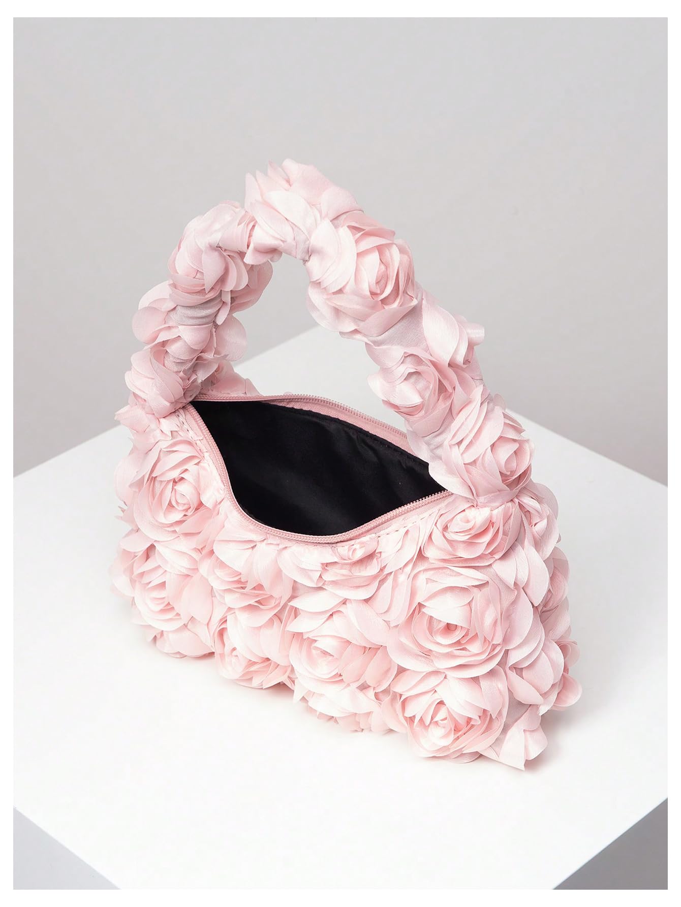 Verdusa Women's 3D Rose Applique Shoulder Bag - Floral Hobo Handbag for Women, Fashion Crossbody Purse with Adjustable Strap, Perfect for Work, Shopping & Date Night