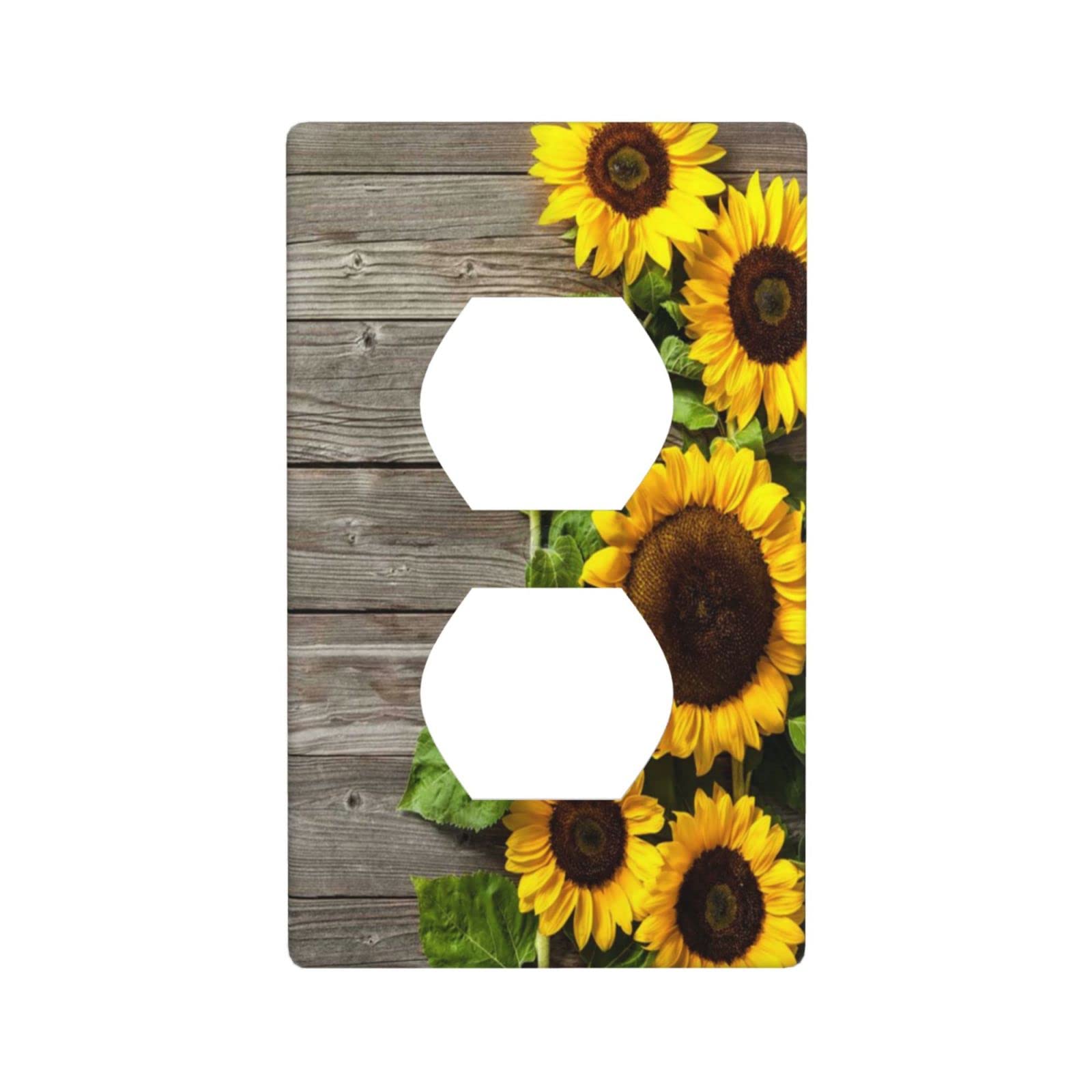 Floral Sunflower Light Switch Cover Outlet Plate - Decorative Wall Decor for Home, Bedroom, Living Room, Bathroom - Flower10, Style12