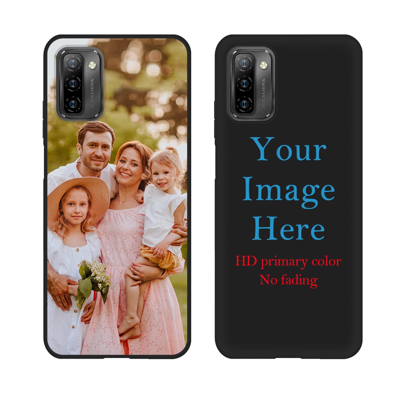Custom Personalized Photo & Text Name Phone Case for Ulefone Note 12P (Not Compatible with Note 13P) - Anti-Scratch Soft TPU Protective Cover in Black - Perfect for Daily Use, Travel & Gift Giving