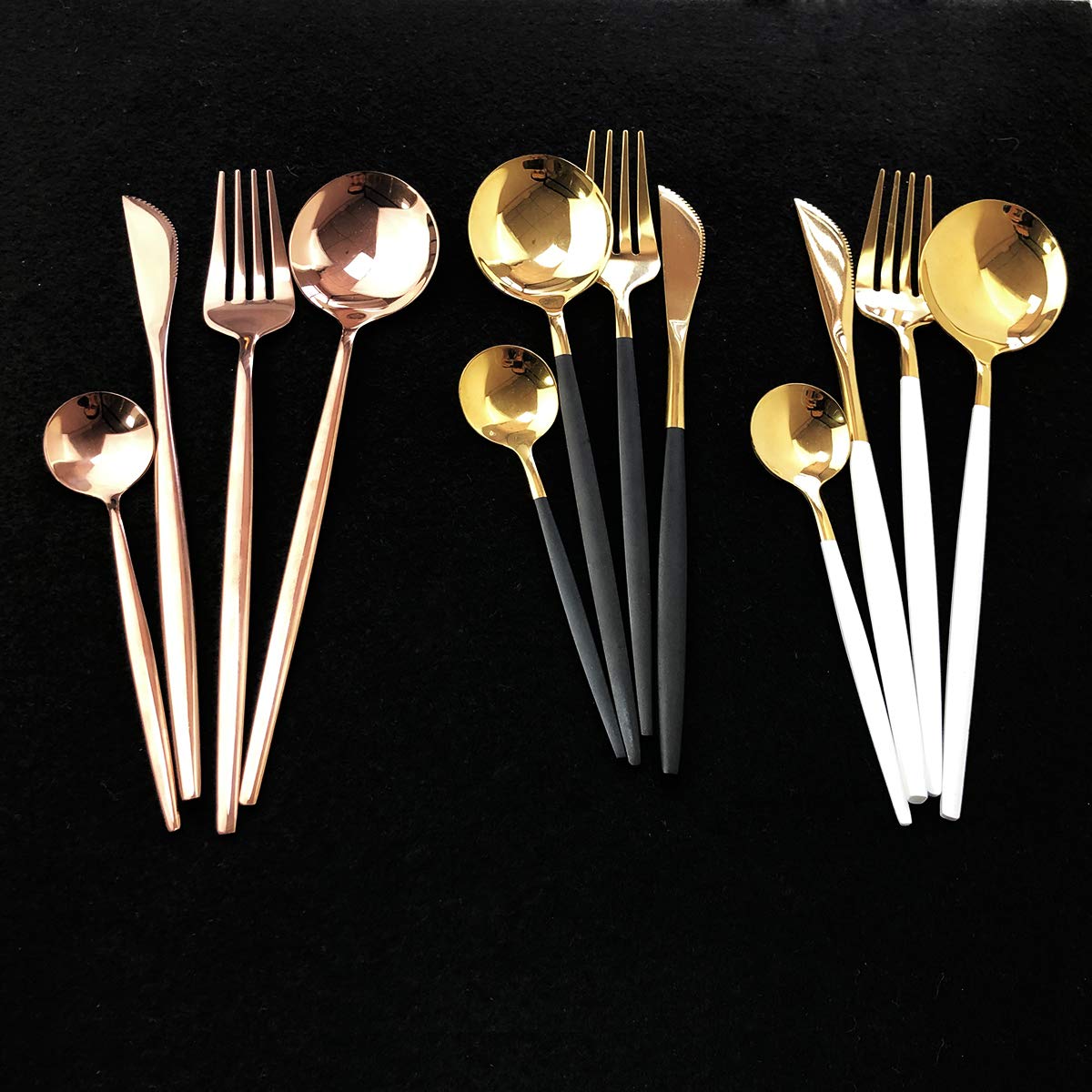 Premium 24-Piece Rose Gold Flatware Set - 18/10 Stainless Steel Cutlery Service for 6 - Mirror Finish Modern Silverware for Home & Restaurant Use - Dishwasher Safe (Copper) - Perfect for Dinner Parties, Weddings & Fine Dining