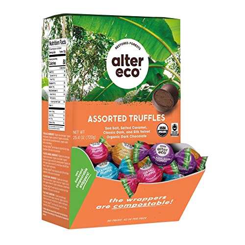 Organic Dark Chocolate Truffles - Fair Trade, Non-GMO, Gluten Free - Perfect for Mother's Day Gifts & Dessert