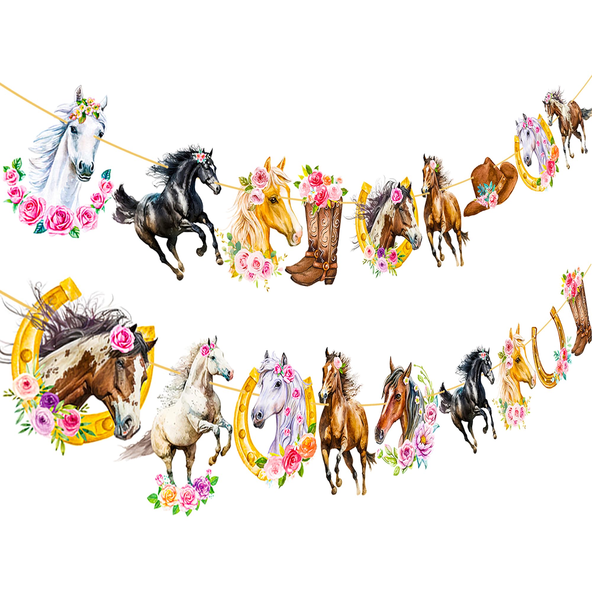 Western Cowgirl Party Decorations - 2pcs Cowgirl Banner Set for Horse Birthday Party, Baby Shower & Country Themed Events | Perfect for Western Decor, Cowgirl Birthday Party Supplies & Rustic Home Decorations