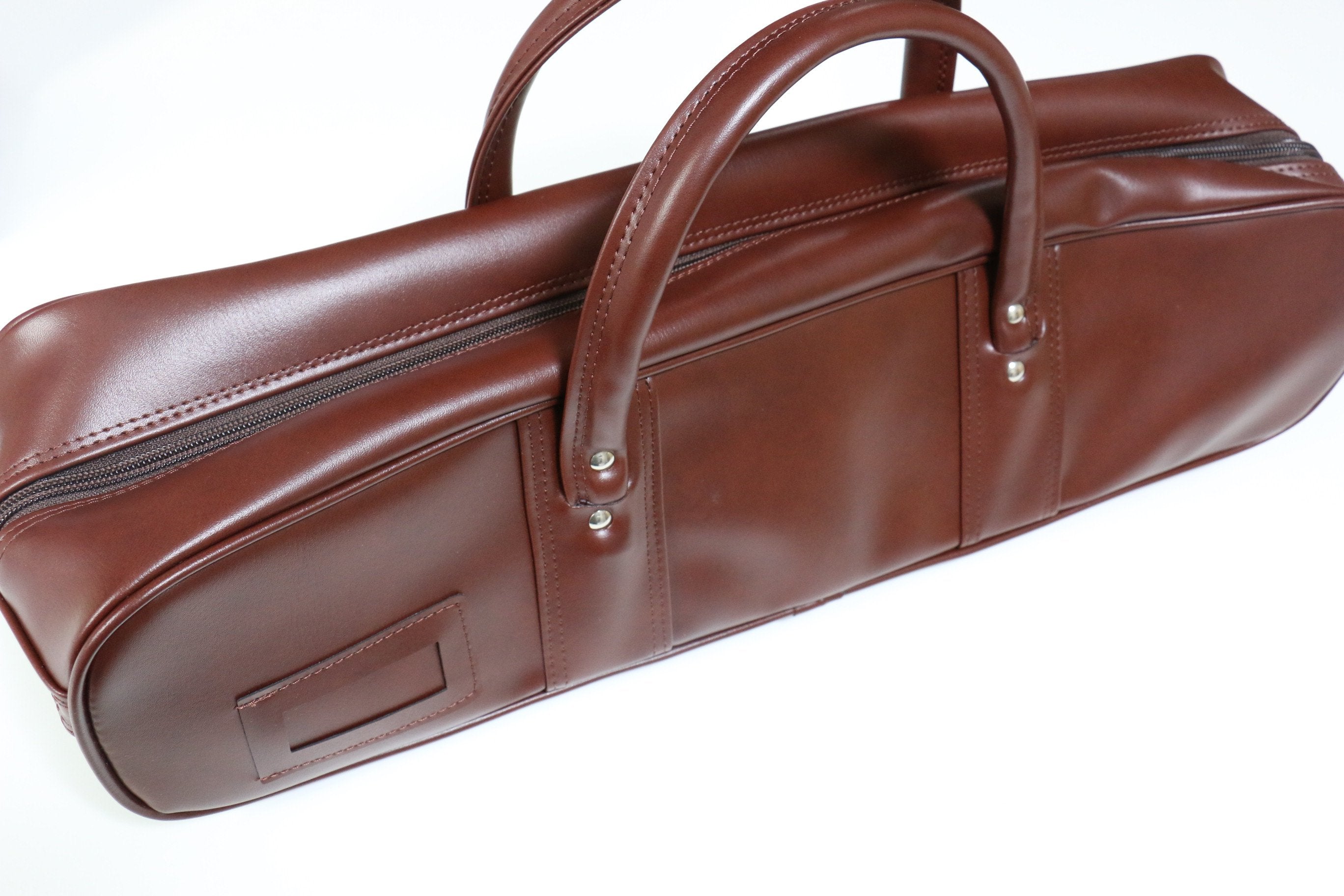 Premium Boston Bag for Cutlery - Durable Brown Leather Knife Roll for Chefs & Culinary Students - Perfect for Kitchen, Cooking Classes & Professional Use