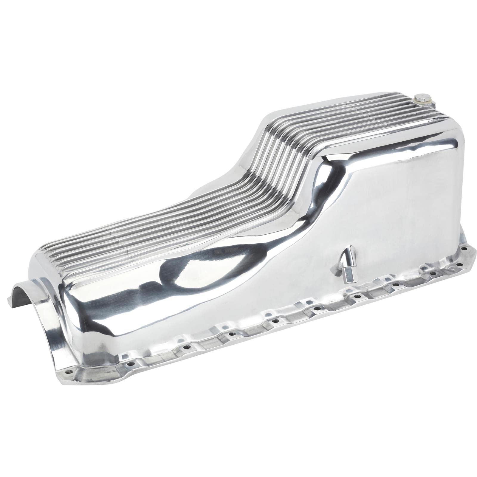 HZ-8440-POL BBC Gen 4 Finned Aluminum Oil Pan - High Performance Engine Cooling - Perfect for Chevy Big Block Engines, Hot Rods & Racing Applications