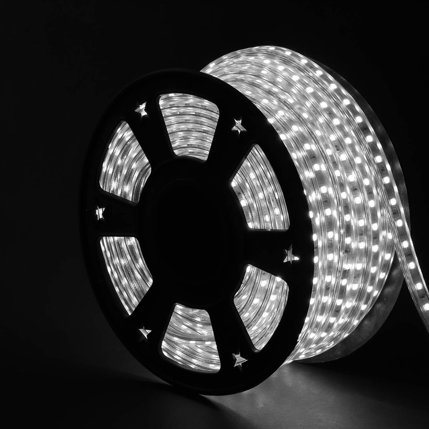 Ainfox 100Ft LED Strip Lights - 1800 LEDs Waterproof Outdoor Rope Lights, SMD5050 110V Flexible Tape Lighting for Patio, Deck, Garden & Bedroom - UL & ETL Certified (Cold White, 100FT) | Perfect for Home Decoration, Party Lighting, and Landscape Illumination
