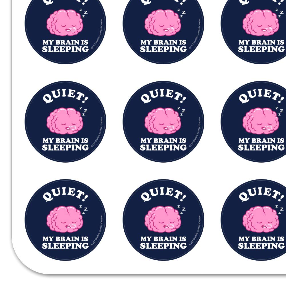 Funny Humor Planner Stickers - 'Quiet My Brain is Sleeping' Design for Scrapbooking, Crafting & Calendars - Perfect for DIY Projects, Journals & Gift Wrapping