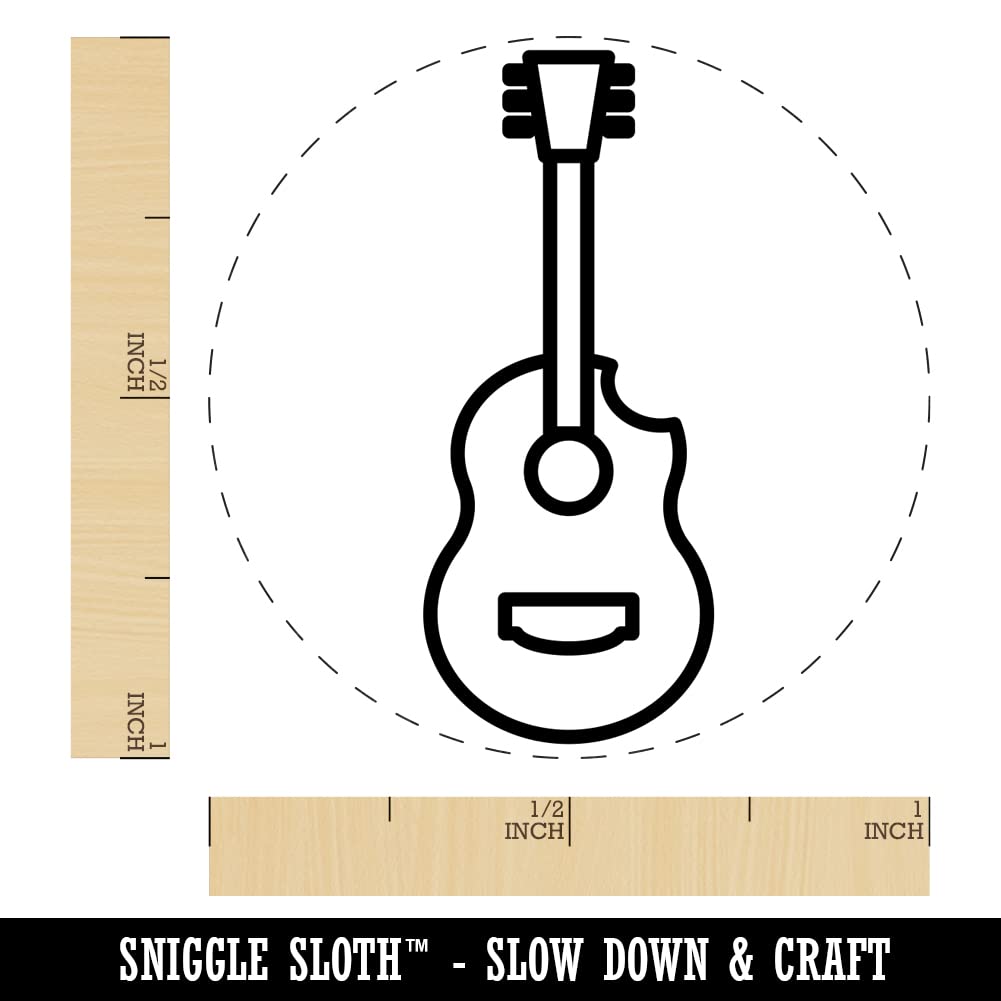 Self-Inking Guitar Music Rubber Stamp - 1 Inch Medium Size with Black Ink for Crafting, Scrapbooking, Planner Decor, DIY Projects & Gift Wrapping - Perfect for Musicians, Teachers & Craft Lovers