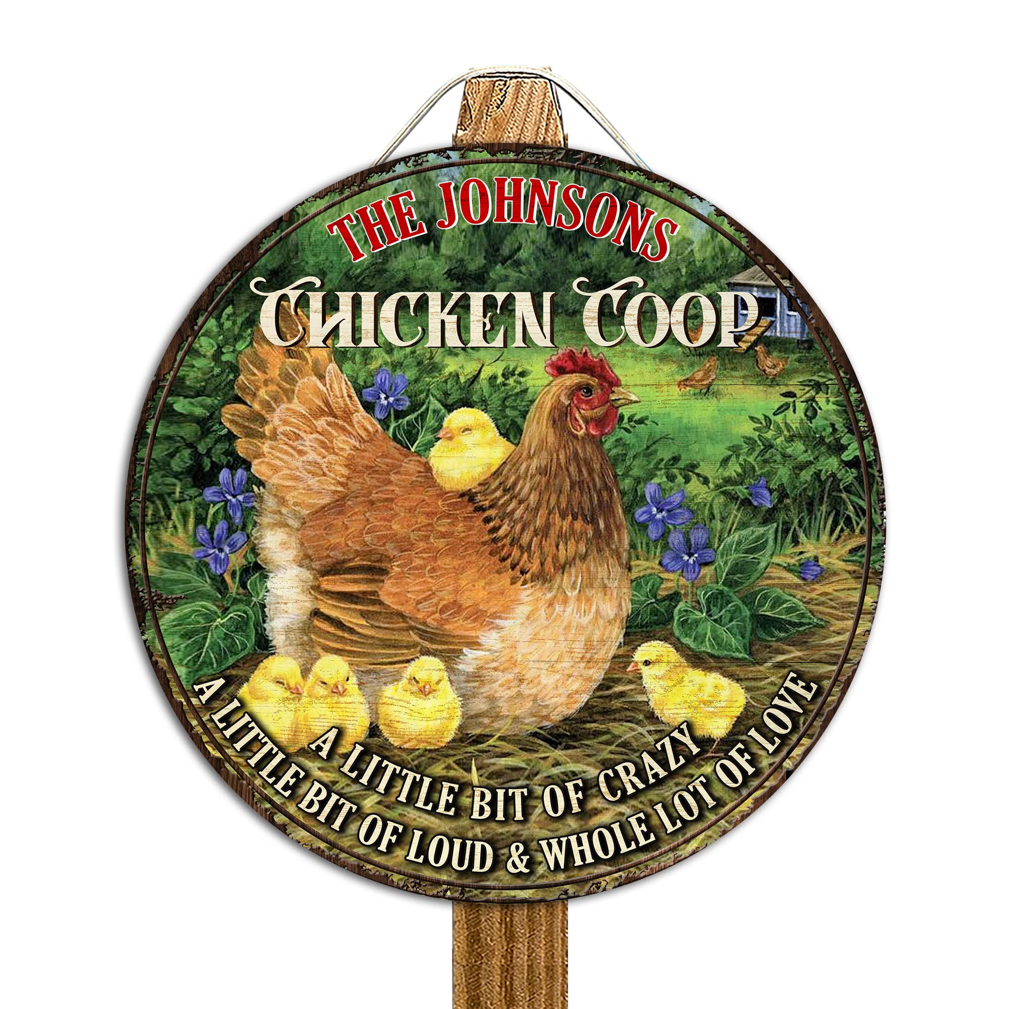 Funny Chicken Coop Decor - Farm Fresh Eggs 'Come & Get 'Em' Wood Sign (8