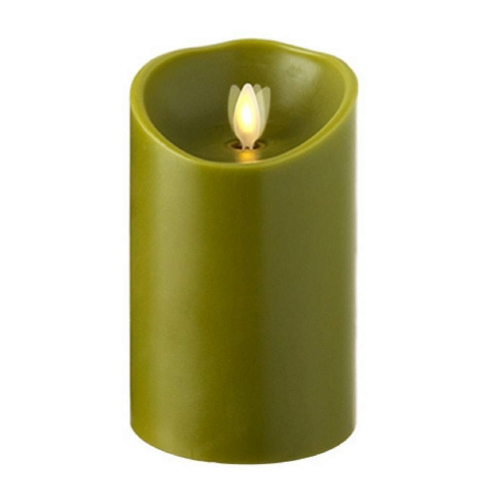 Liown Flameless LED Candles with Remote & Timer - Battery Operated Moving Flame Candles, 5 Inch Sage Green - Perfect for Home Decor, Wedding Centerpieces & Romantic Ambiance