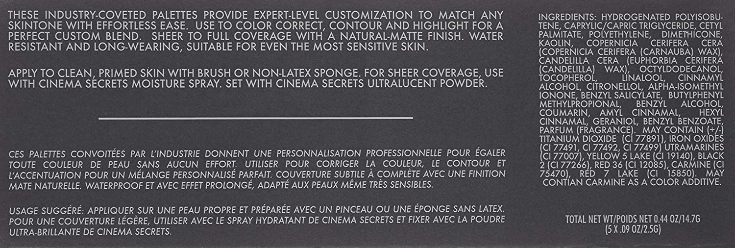 CINEMA SECRETS Pro Cosmetics Ultimate Foundation 5-in-1 Pro Palette - 100 Series | Professional Makeup Kit for Flawless Coverage, Contouring & Highlighting | Perfect for Bridal, Photo Shoots & Everyday Wear