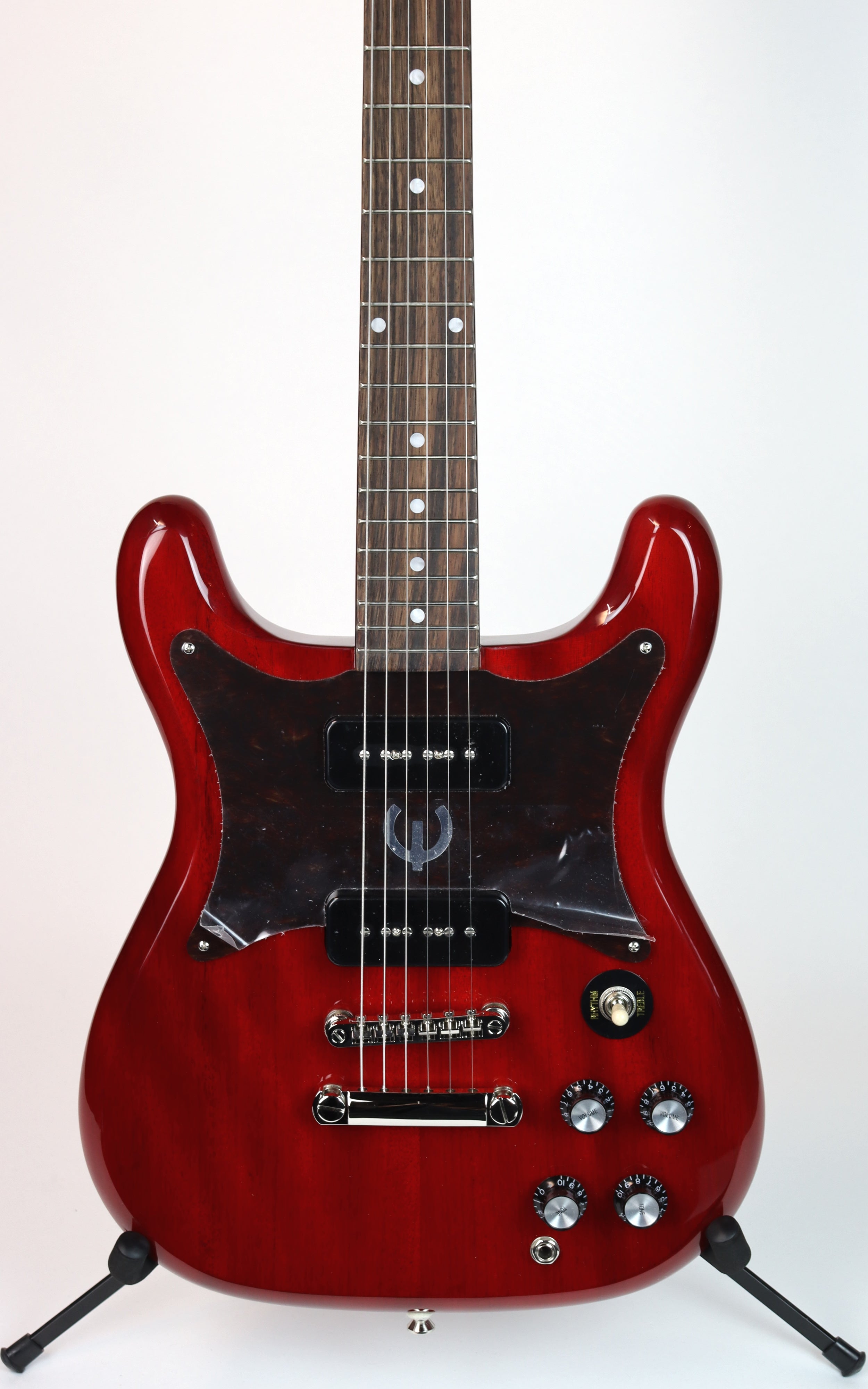 Epiphone Wilshire Electric Guitar with P90 Pickups in Cherry Finish - Perfect for Rock, Blues & Indie Music Performances