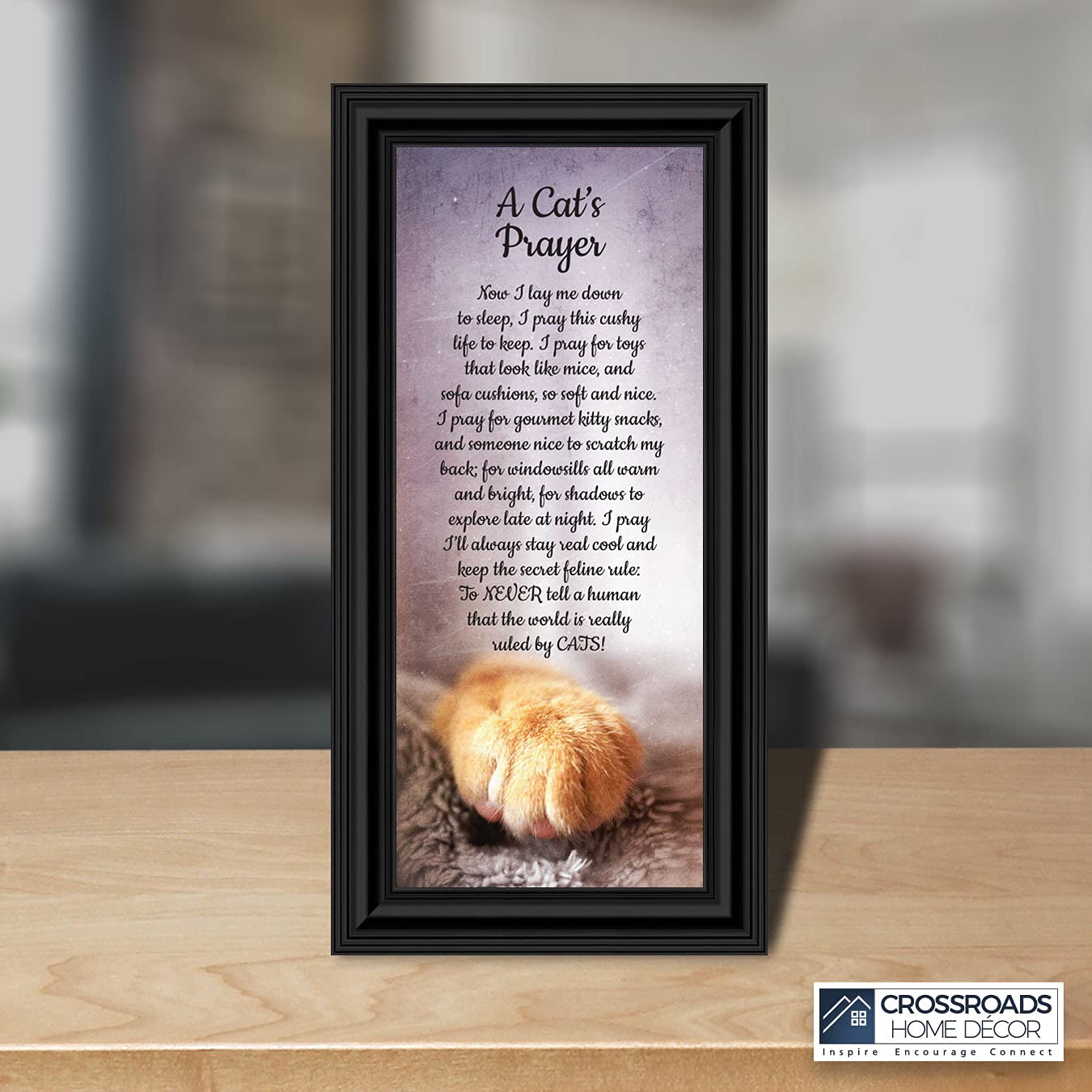 Crossroads Home Décor Cat Frame - A Cat’s Prayer Picture Frame 7412B - Perfect for Pet Memorials, Cat Lover Gifts & Home Decor