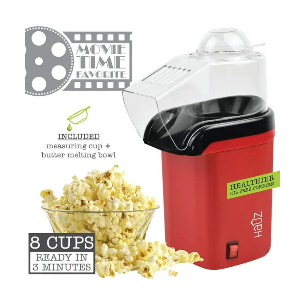 HAUZ APM7963 Hot Air Popcorn Maker Machine for Healthy Snacks - Perfect for Movie Nights, Parties, and Home Use