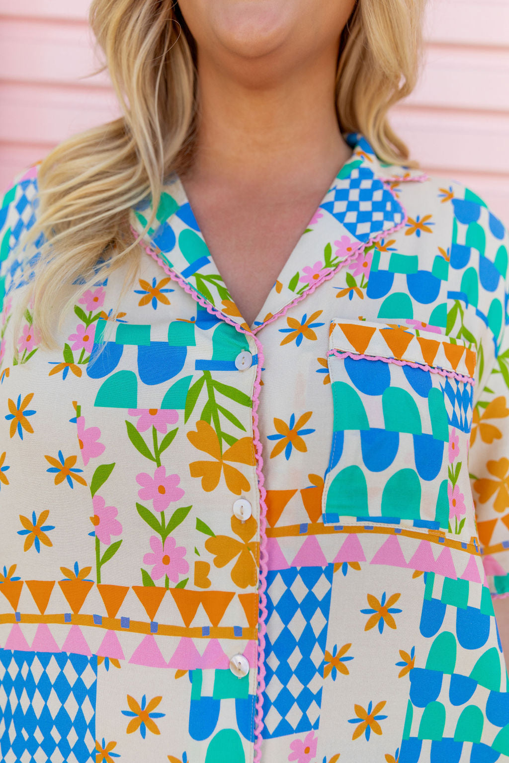 Luella Patch Garden Print Shirt - Stylish Floral Blouse for Women | Perfect for Casual Outings, Office Wear & Spring Fashion