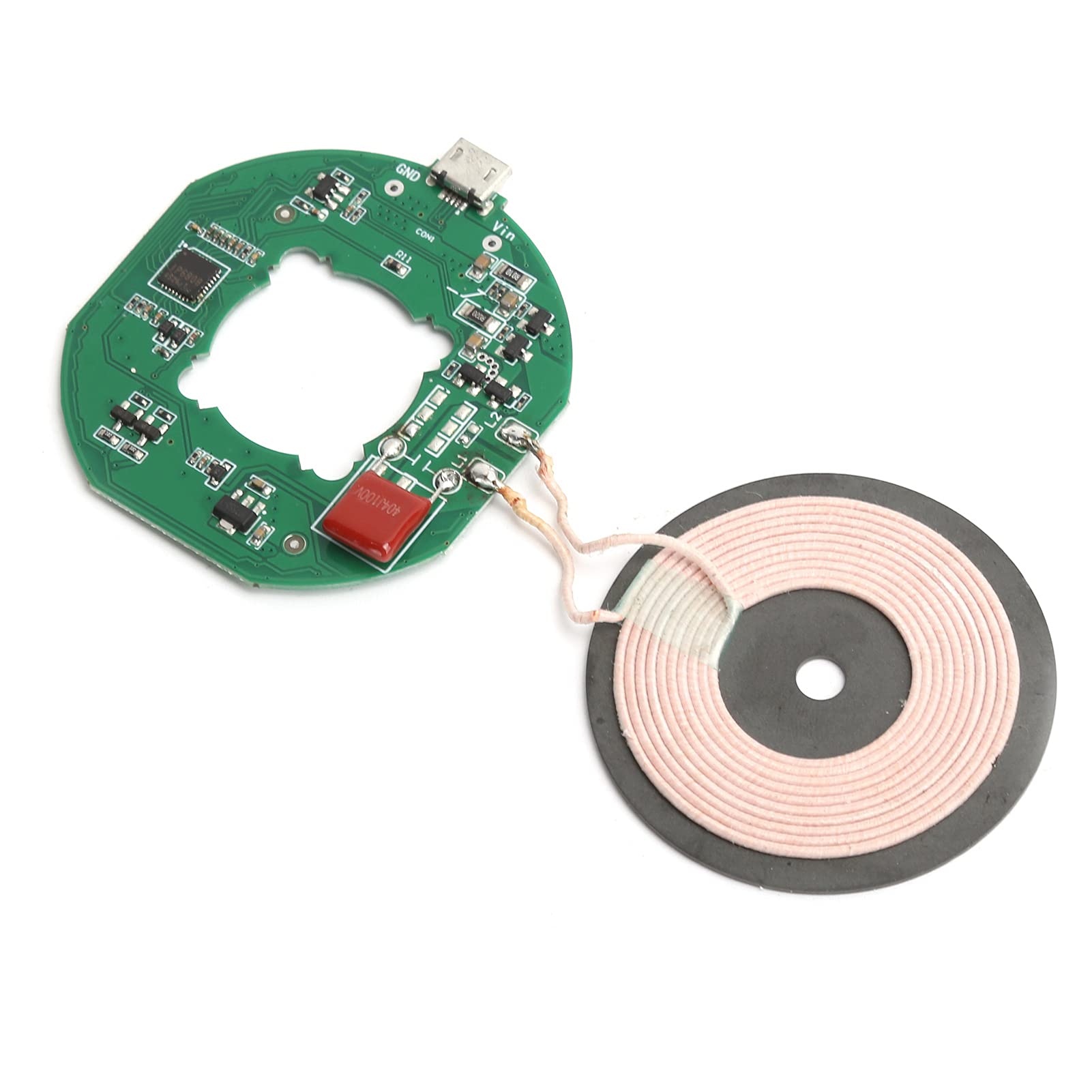 10W Qi Wireless Fast Charger Module - DIY Circuit Coil Board with Multi-Level Protection | Eboxer-1 Green PCBA Transmitter for Smartphones, Smartwatches & Wireless Charging Projects