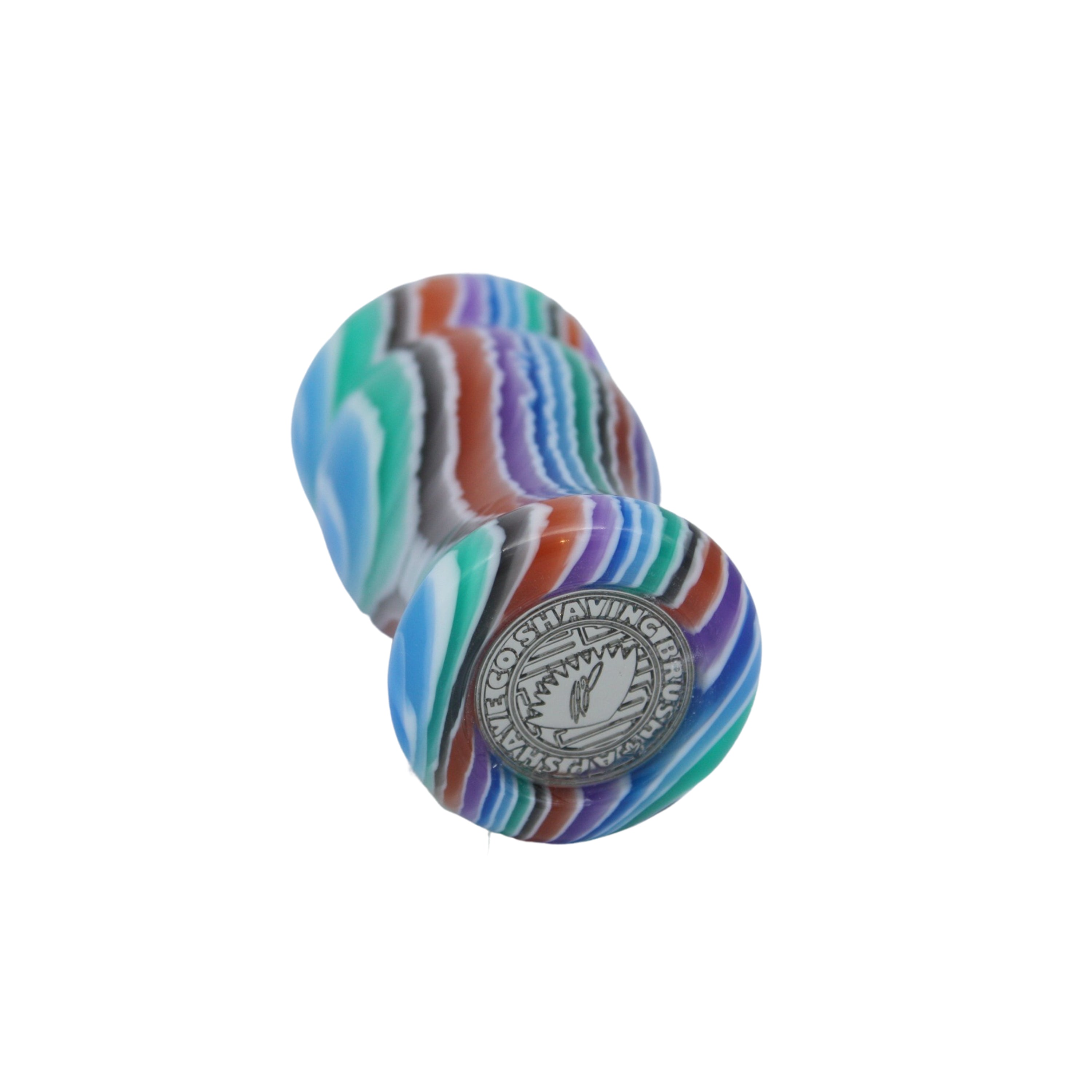 Premium Handmade Blue Stripe Shaving Brush Handle - Fits 24mm & 26mm Knots - Perfect for Wet Shaving & Grooming Gifts for Men