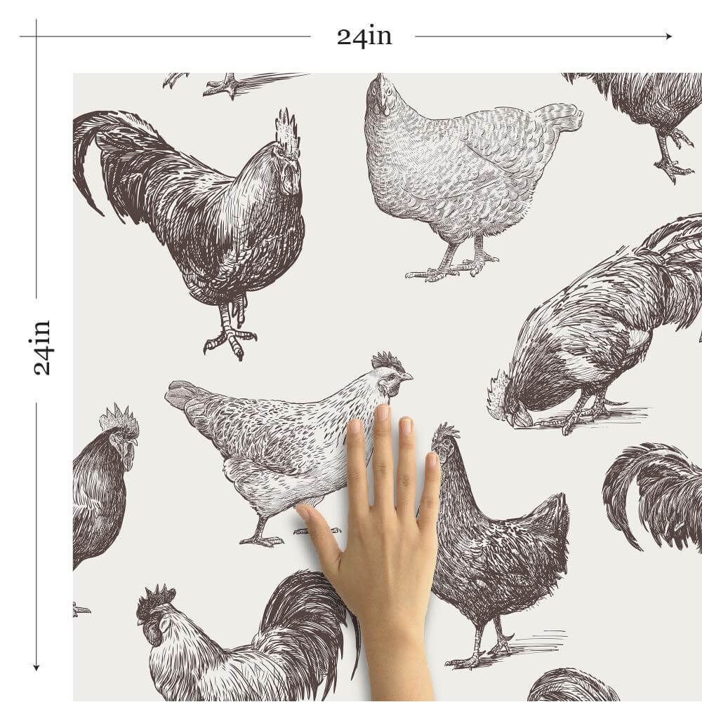 Beige Bird Animal Peel and Stick Removable Wallpaper 2801 - Self-Adhesive Decorative Wall Covering for Nursery, Bedroom & Home Decor
