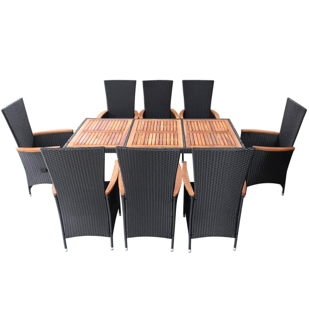 9-Piece Outdoor Dining Table and Chairs Set - All-Weather Wicker Patio Furniture for Backyard, Garden, Poolside - Perfect for Outdoor Entertaining & Al Fresco Dining