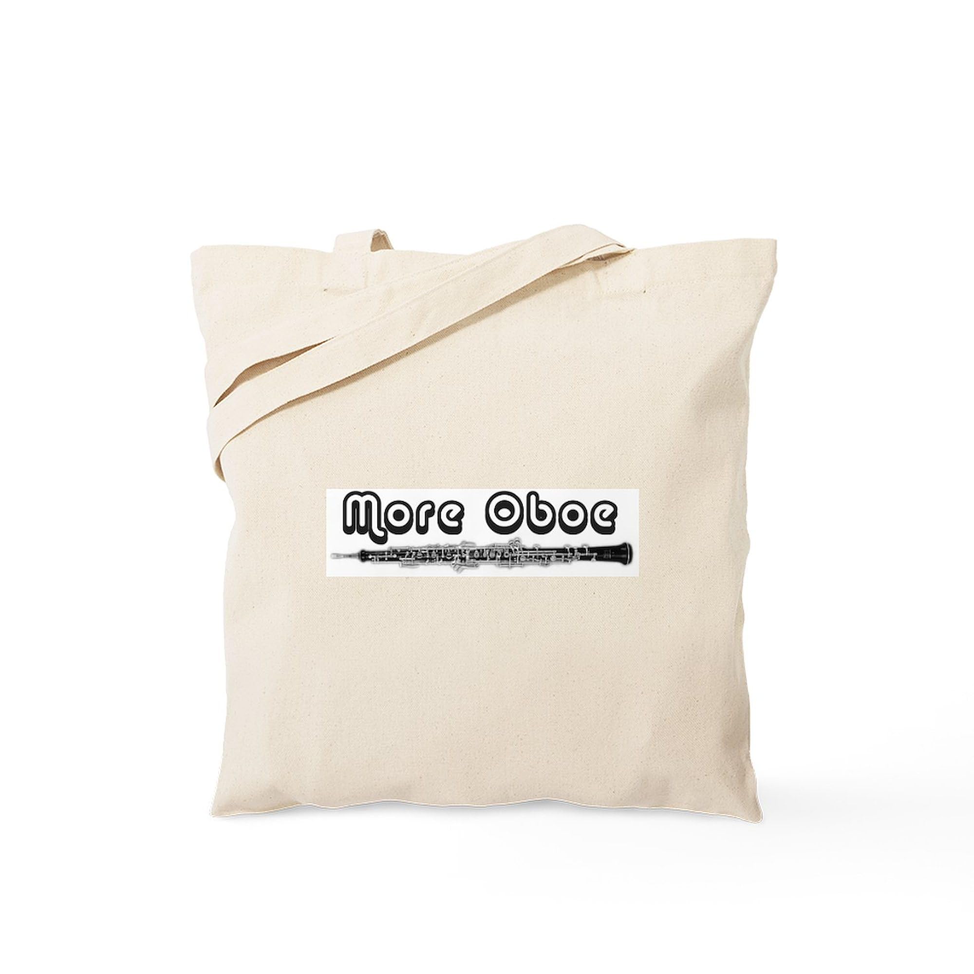 More Oboe Tote Bag - Natural Canvas Reusable Shopping Bag for Music Lovers | Eco-Friendly Grocery Tote & Orchestra Rehearsal Bag