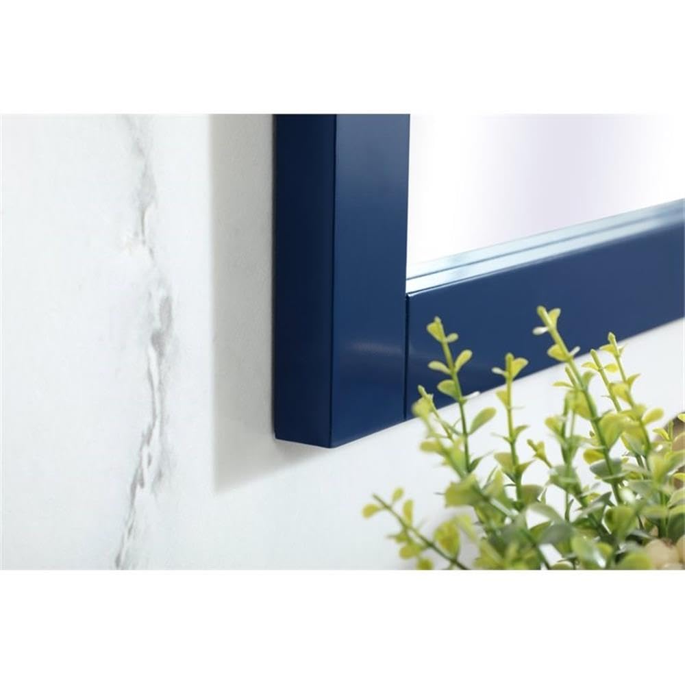 Elegant Blue Vanity Mirror 18x32 - MDF & Metal for Bathroom Decor