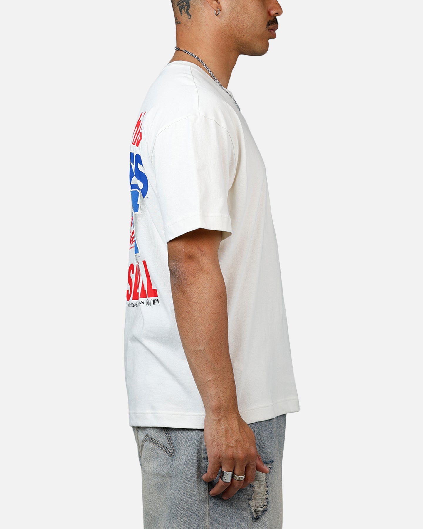 47 Brand Philadelphia Phillies All Fire T-Shirt - White | Officially Licensed MLB Fan Apparel for Men & Women | Perfect for Game Day, Tailgating & Casual Wear