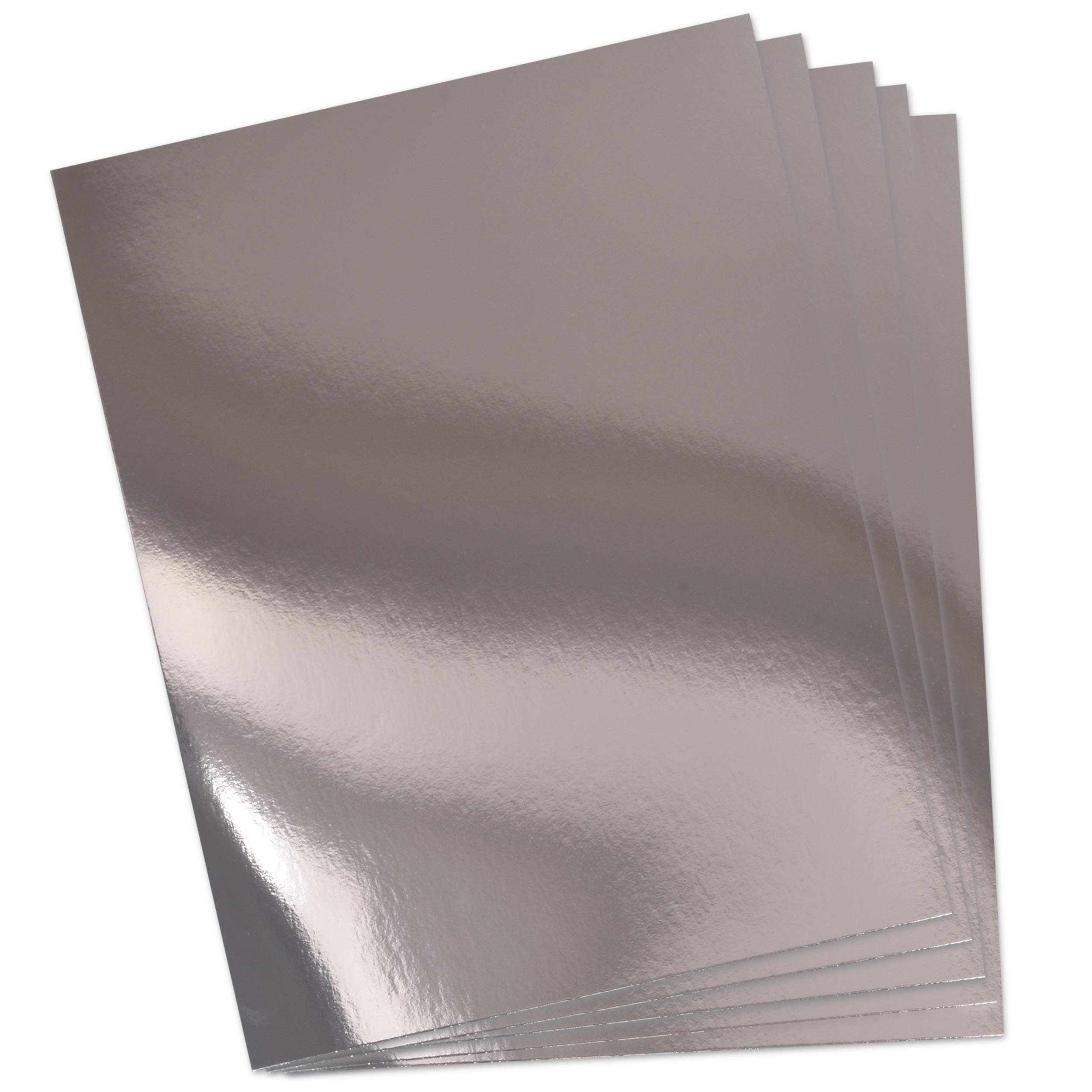 Premium 60-Piece Metallic Silver Cardstock Paper Set - 8.5